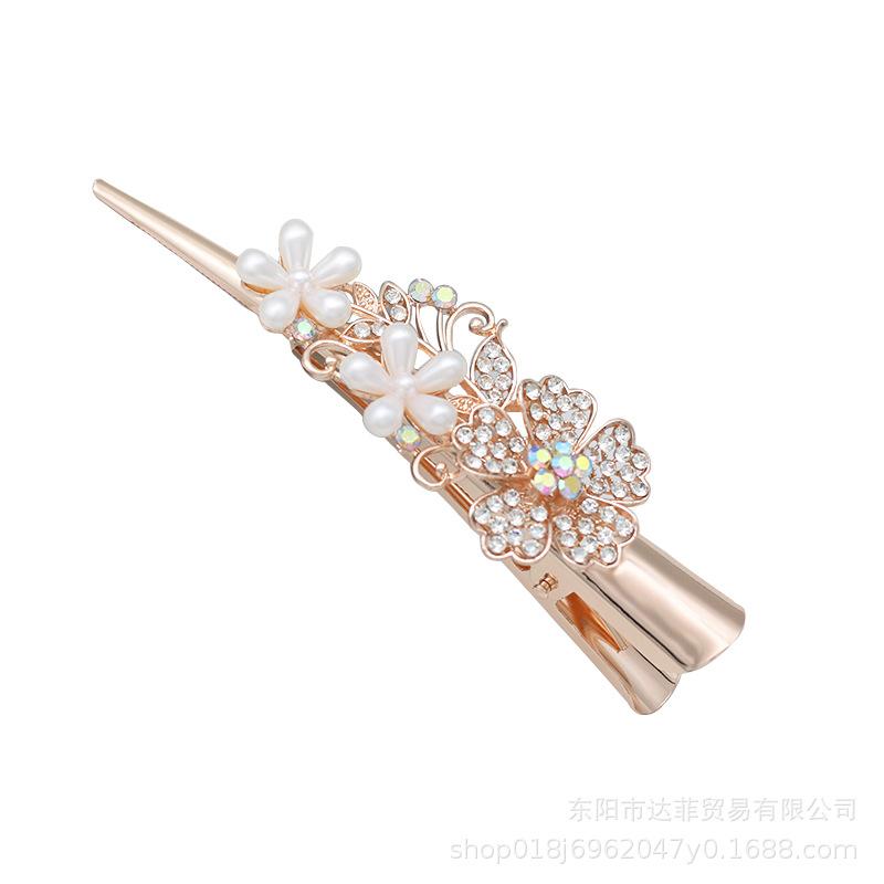 High-End Alloy Flower Hair Clip for Elegant Updos in Women