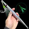 1Pc 60g 80g 100g 160g 250g 300g Luminous Metal Fishing Jig Iron Plate Long Cast Fast Sinking Trolling Hard Lure