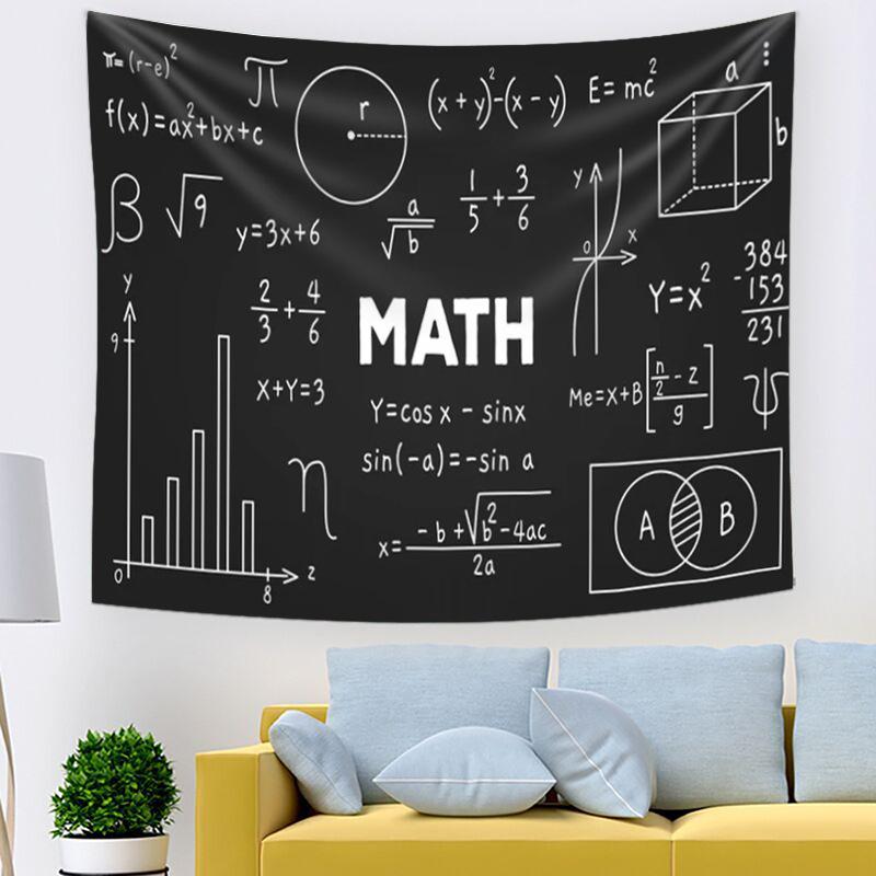 Mathematical formula problemsolving pattern tapestry home decoration fabric for the room bed head fabric tapestry