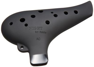 NIGHT by Noble Night Rubber Finish Ocarina, Plastic, AC, Black,