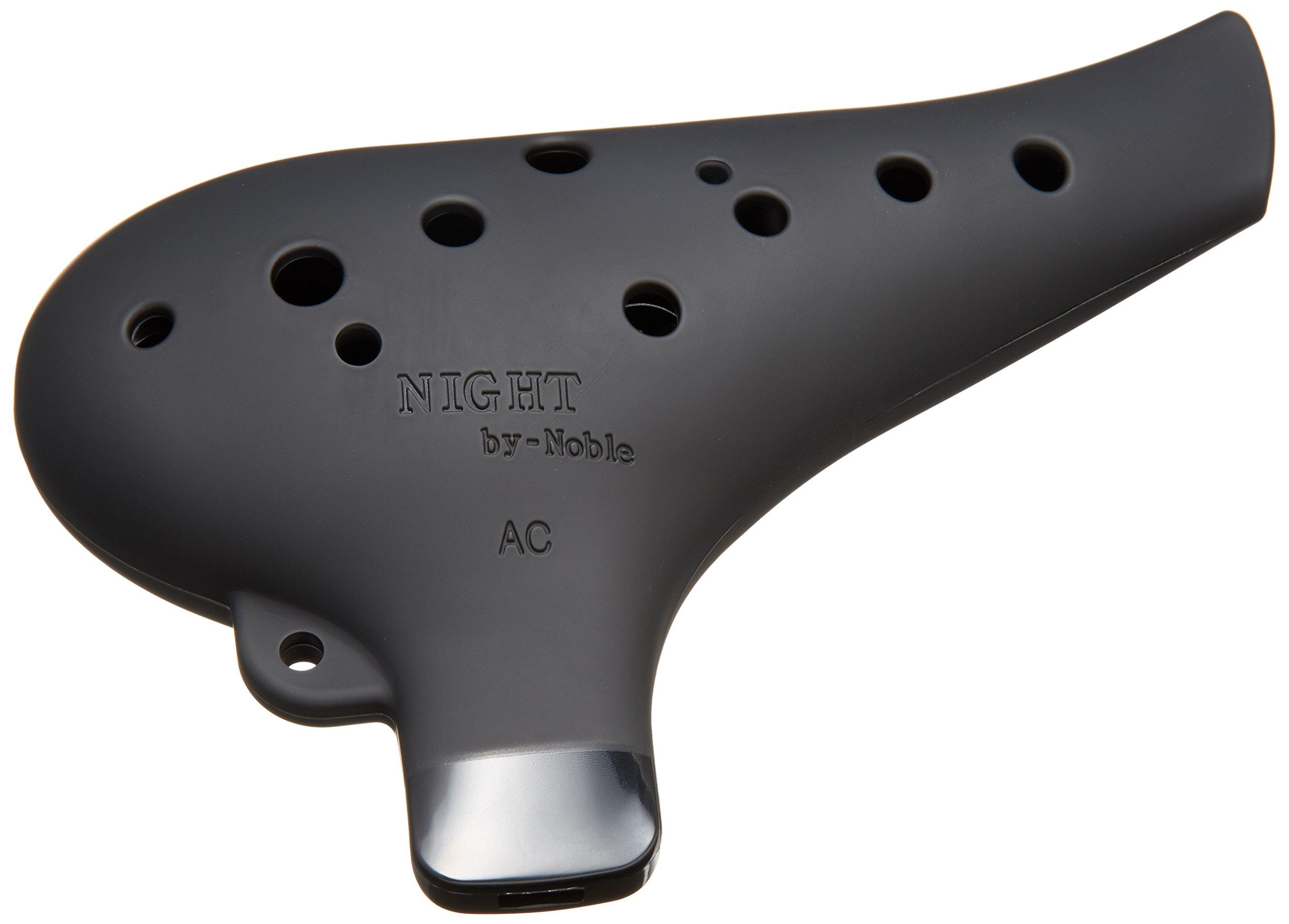 NIGHT by Noble Night Rubber Finish Ocarina, Plastic, AC, Black,
