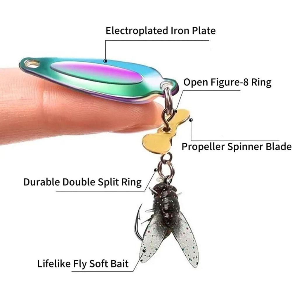 3Pcs Roumant Metal Propeller Fishing Lure for Catching Fish, High-Vibration Spinner Fish Bait