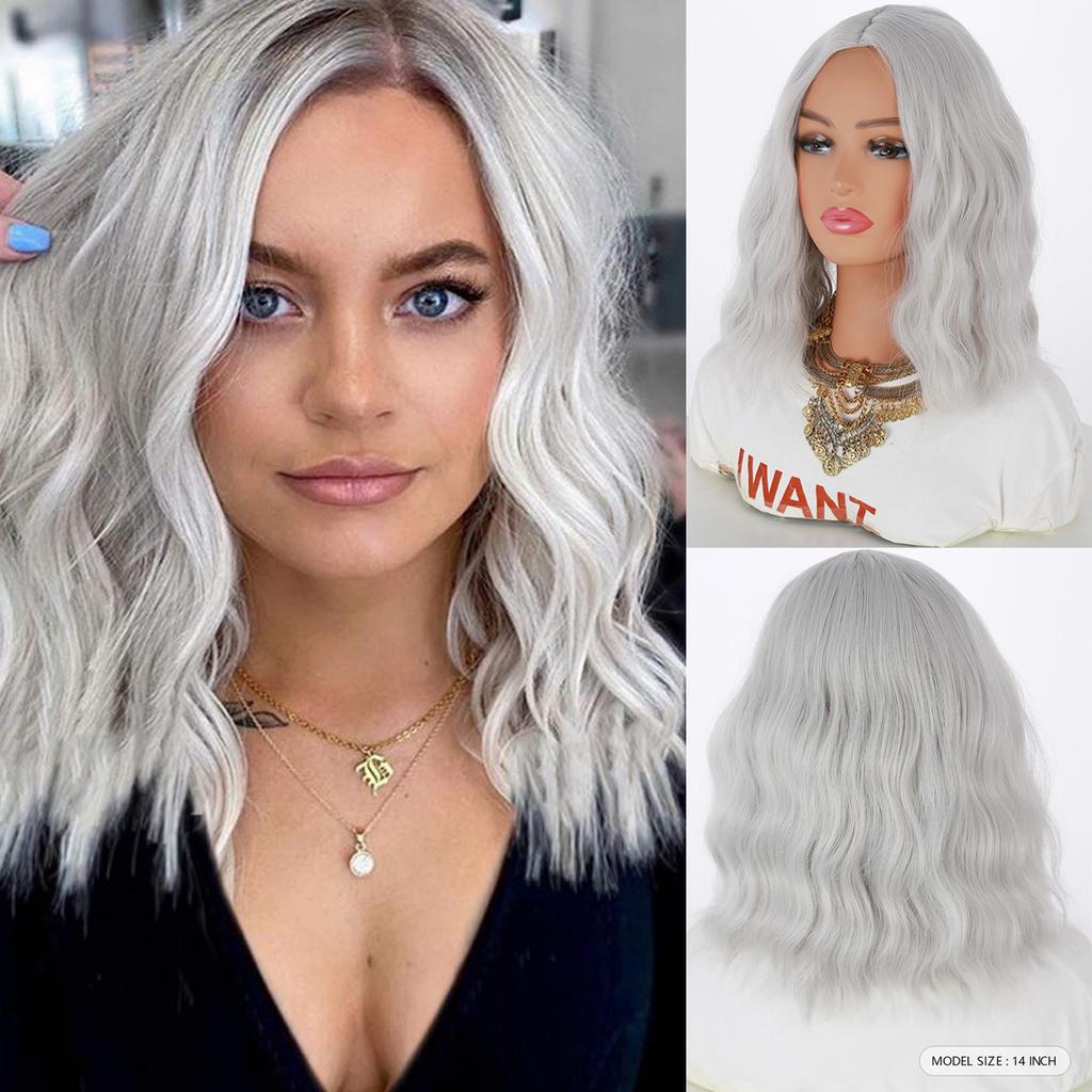 Wig Gradient Color Short Curly Hair Small Lace Female Wigs Synthetic High Temperature Silk Head