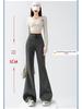 Spring Women's High-Waisted Micro-Flare Cotton Pants - Slimming, Floor-Length Bell Bottoms