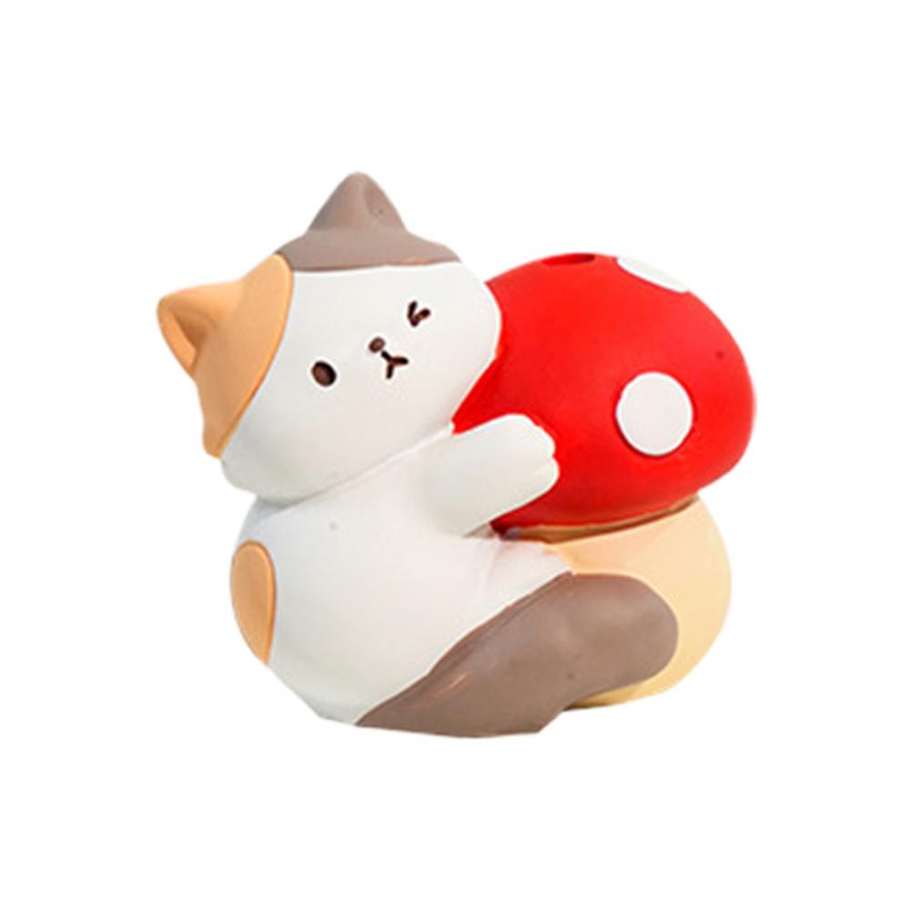 Cute Cat Whisker Collector 3D Cartoon Cat Sculpture Pet Beard Holder Resin Cat Whisker Vase Mini Pet Vibrissae Decor Figurine