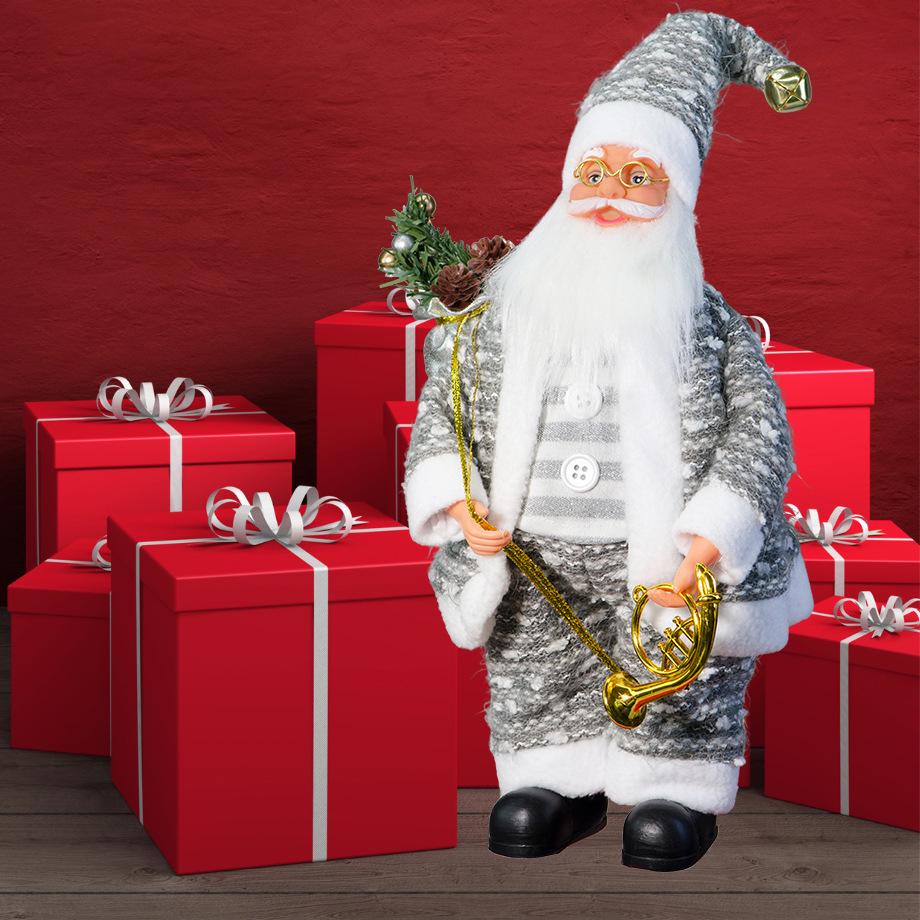 Festive Standing Santa Claus Doll with Creative Christmas Backpack Ornament