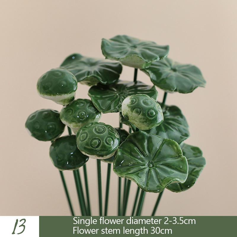 5X Artificial Flower Ceramic Handmade Fake Flower Creative Art Floral Home Decor Party Wedding Garden Decor Valentine's Day Prop
