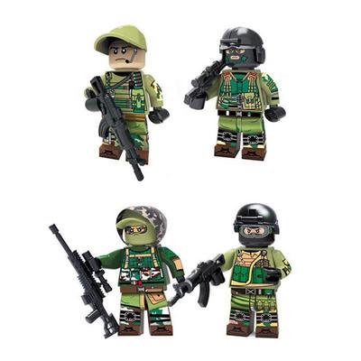 4pcs/lot Military Russian Army Soldiers Figures Building Blocks Brick Toys