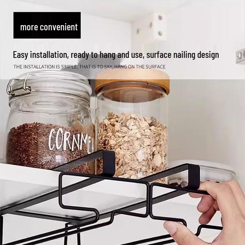 No-Drill Wrought Iron Wine Glass and Cup Storage Rack