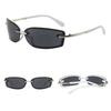 Fashion Metal Candy Color Rimless Sunglasses PC Y2K Dopamine Square Sunglasses Frameless Colorful Eyewear Outdoor