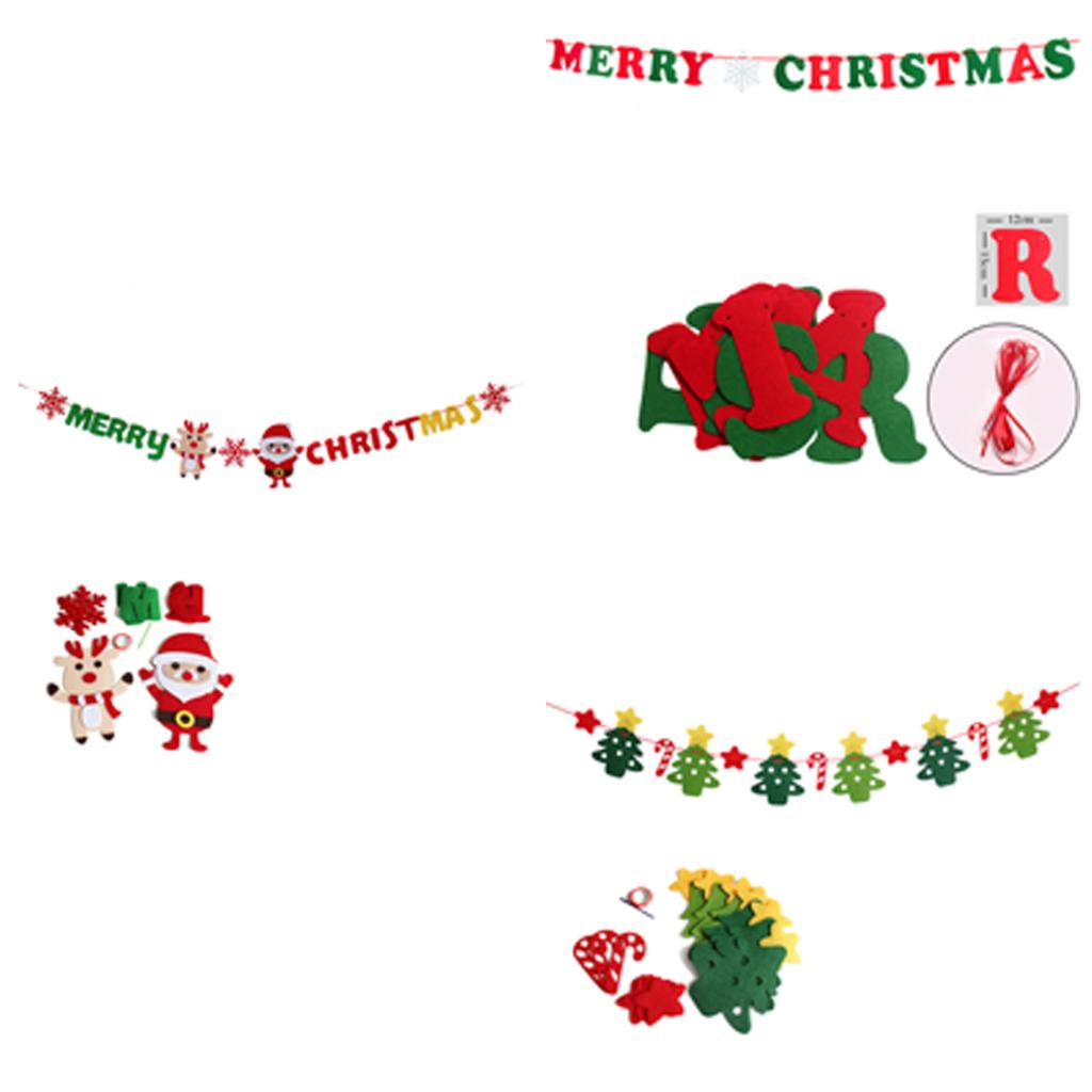 Festive Christmas Hanging Garlands Festival Santa Letter Christmas Bunting Decors for Yuletide Decorating Needs