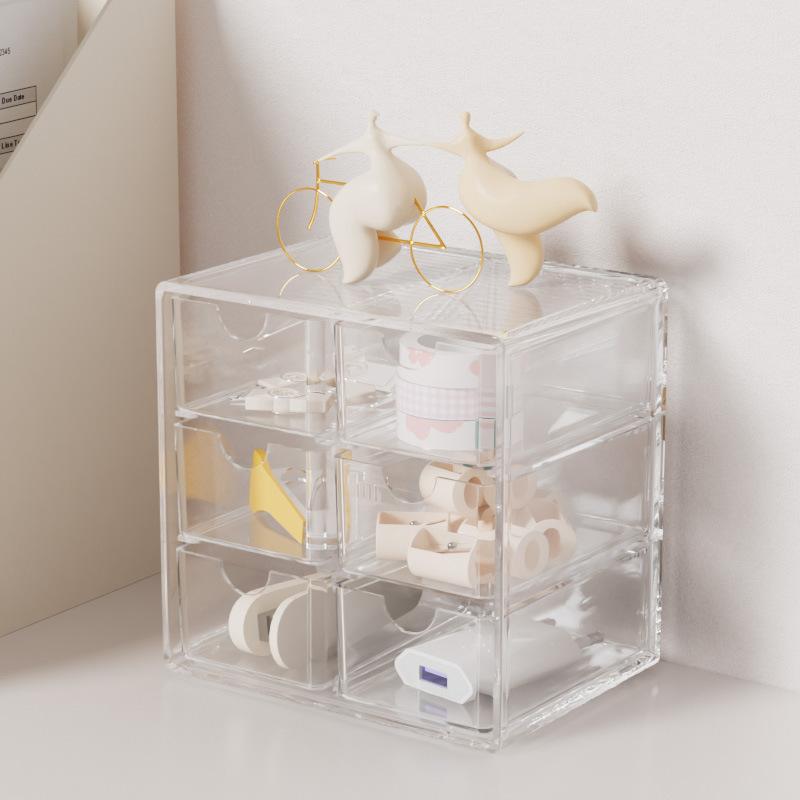 Transparent Acrylic Storage Box Dust Division Large Capacity Multi-Layer Jewelry Display Stand Desktop Drawer Organizer Box