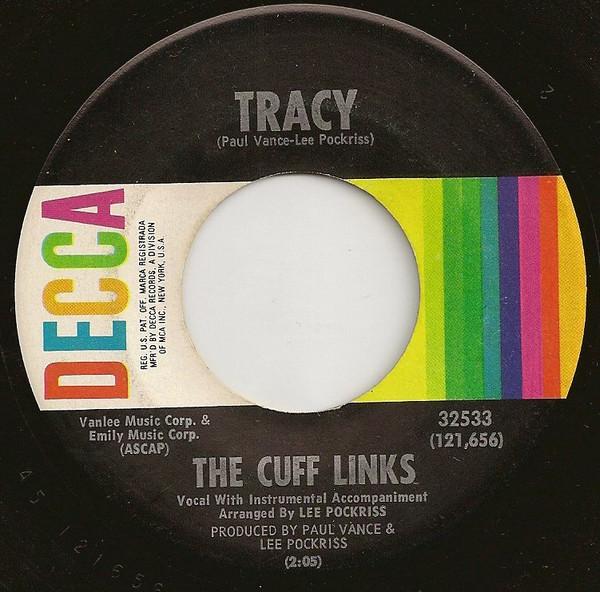 

7inch Record CUFF LINKS - Tracy 32533 Decca 1969 US Rock Used