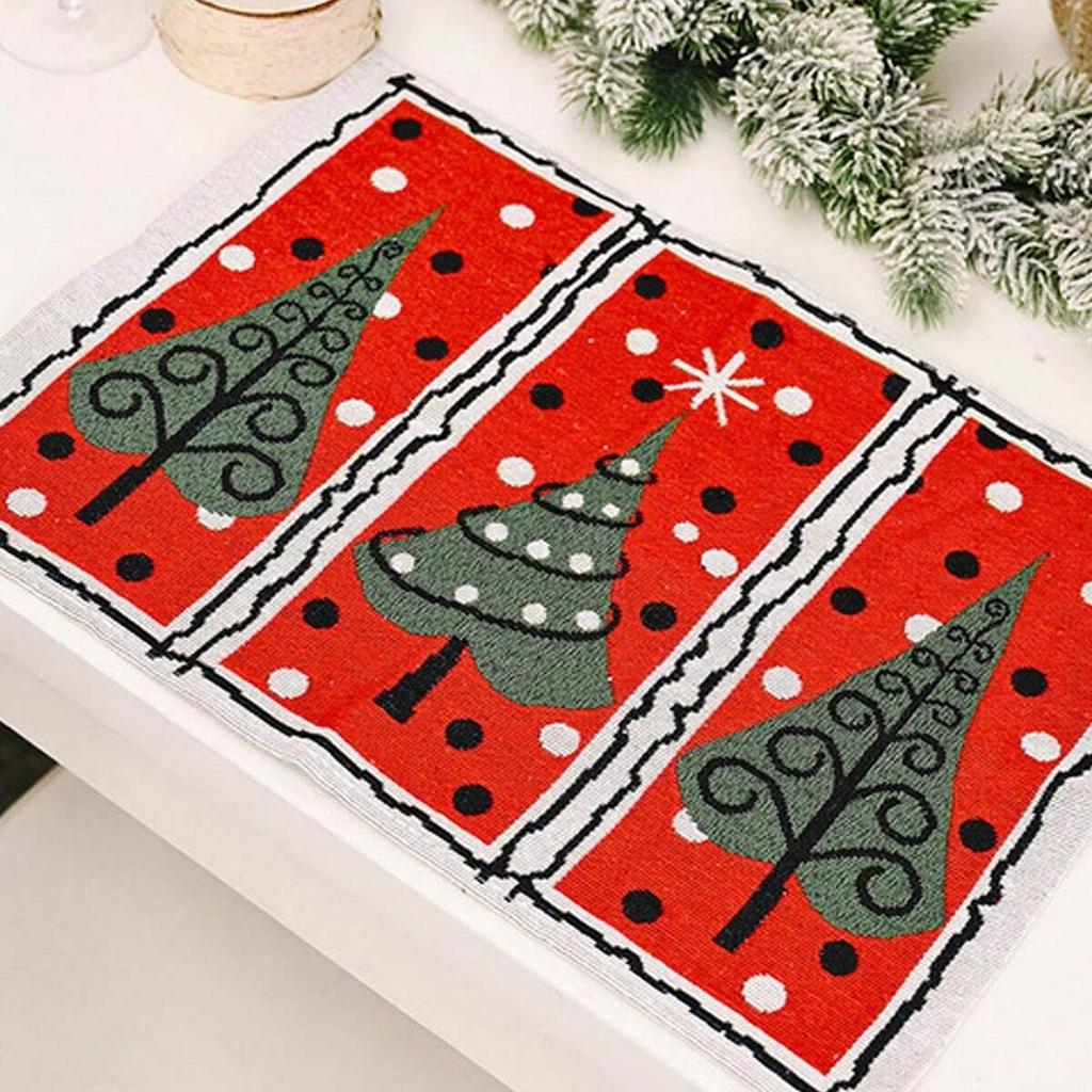 1 Stück-Platzset mit Weihnachtsmannmuster, Tischdecke in mehreren Stilen, Weihnachtsdekoration, Retro-Tischset, Restaurantbedarf(zufällige Stile)