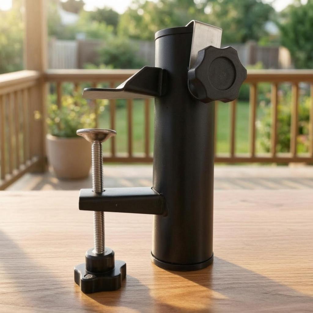 Umbrella Holder with Clamp Heavy-Duty Mount Adjustable Screws for