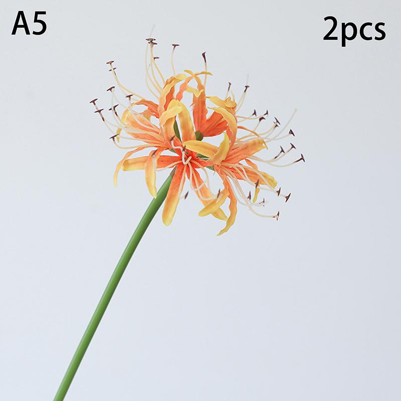 Wedding Pink Red Spider Lily Silk Simulation Flower Office Decoration 67Cm Artificial Red Spider Lilies Branches Red Flowers