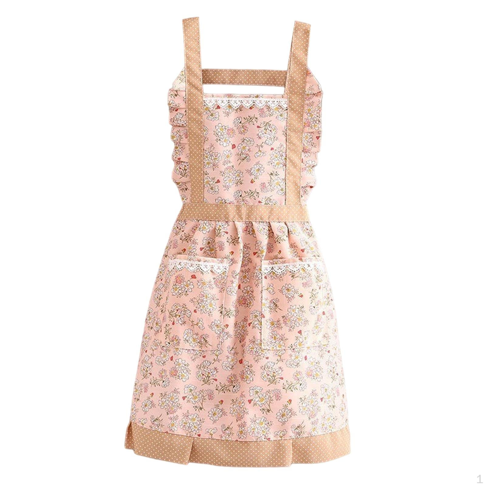 Apron for Women in Coffee Shops - Functional Design with Pockets Cooking And Serving Pink