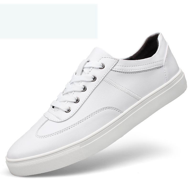 

Men s Autumn White Sneakers: Trendy Low-Top Korean Style, Slimming, Big Size, Simple Design 42 белый