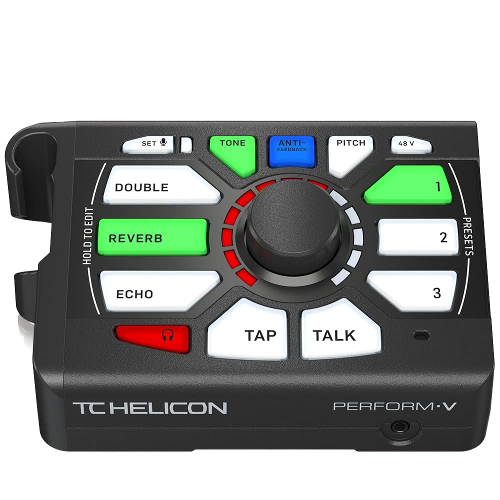 TC Helicon Perform-V Vocal Multi-Effects Pedal with Mic Stand Mount and Interchangeable Effects