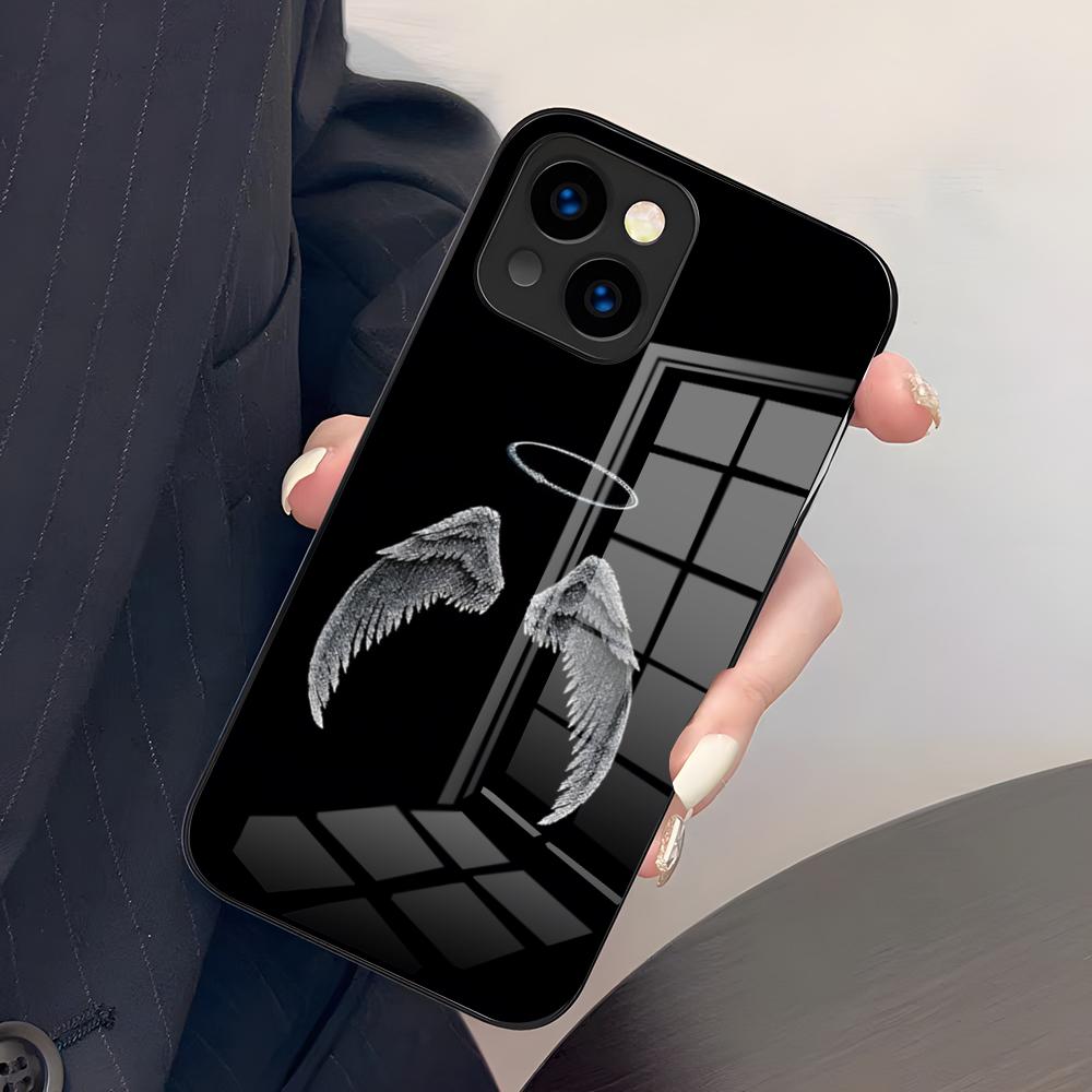 

Black Angel Death Demon Phone Case For IPhone 17 Pro Max 15 Pro 16 14 Plus 12 13 Mini 11 Pro Shockproof Glass Cover iPhone17Air