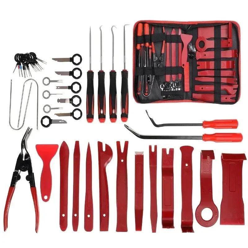 43 Pieces Car Interior Trim Removal Tool Kit, Auto Plastic Clips Puller Set for DIY Panel Disassembly
