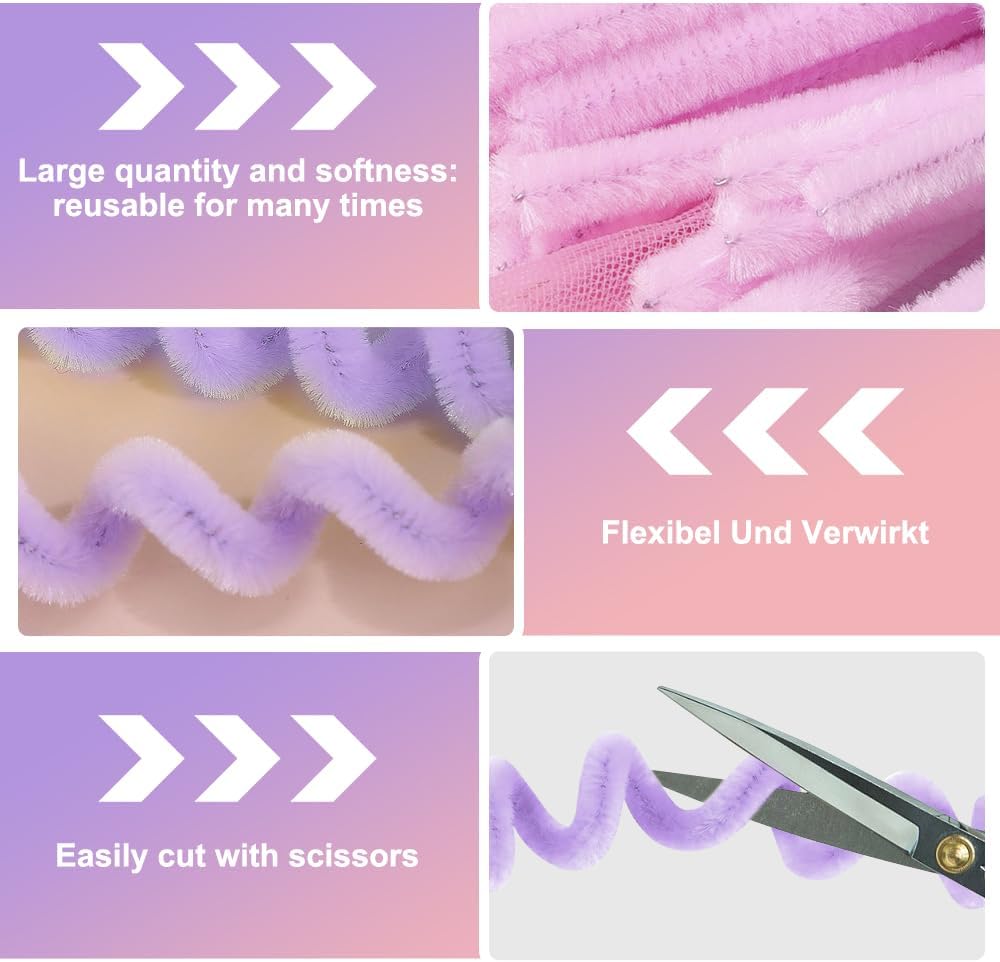 Pipe Cleaners Flower Set, Pipe Cleaners for Crafts, Pipe Cleaners for Crafts, Pipe Cleaner Flower Set, for Bouquet DIY