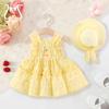 2 Stück/Set Modisches Sommer-Buntes Liebe Baby-Mädchenkleid Süßes Neugeborenen-Kinderkleidung Säuglings-Kinder-Outfit Mit Hut Senden Kleinkind-Kostüm