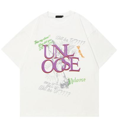T-shirt Streetwear con Grafica Astratta T-shirt in Cotone Unisex Top Magliette Maniche Corte T-shirt