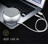 Reflective LED Light Metal Round Shape Bluetooth Speaker BT632 Black