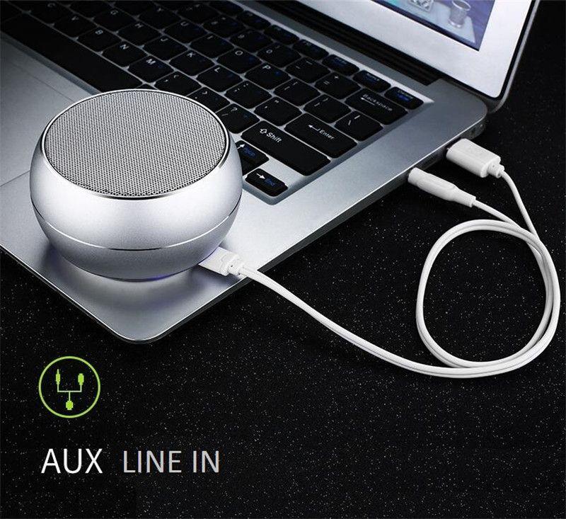 Reflective LED Light Metal Round Shape Bluetooth Speaker BT632 Black