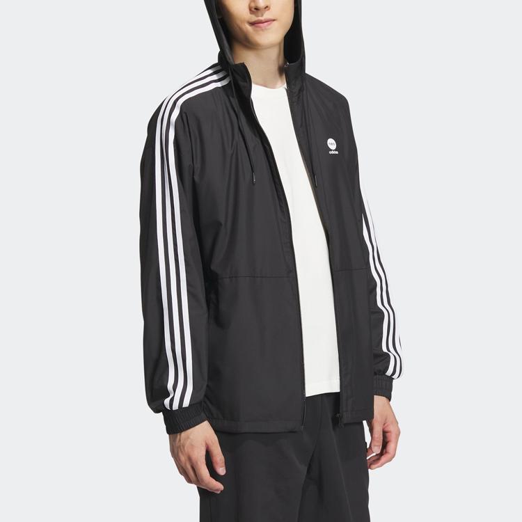 Adidas Neo Essentials Windbreaker With Three Stripes Unisex Jackets Black IA4962