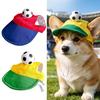 Soccer Theme Pet Hat, UV Protection Outdoor Sun Visor Hat with Ear Holes, Adjustable Drawstring Dog Baseball Cap for Puppy, Cats
