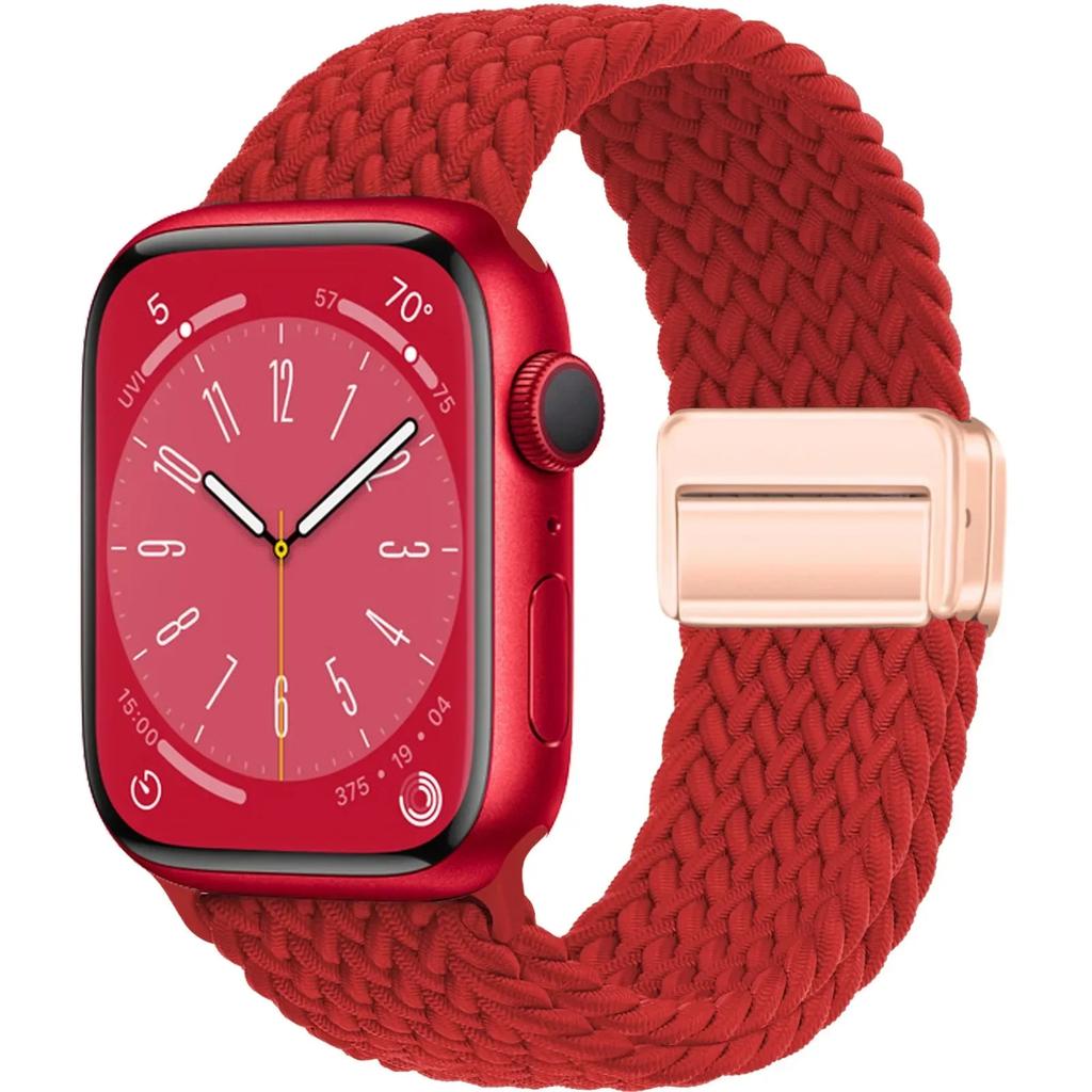 Braided Strap for Apple Watch 10 Band 46mm 45mm 49mm 42mm 40mm Buckle Bracelet iWatch Series Se 7 3 6 8 9 Ultra 2 Magnetic Band