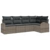 Ensemble de canapé de jardin vidaXL 5 pièces avec coussins gris poly rattan, Canapé de jardin 2 places vidaXL avec rangement 3354708
