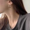 Su Chuang S925 Sterling Silver Bent Tube Hoop Earrings: Versatile Korean Design with Exaggerated Style for Women.
