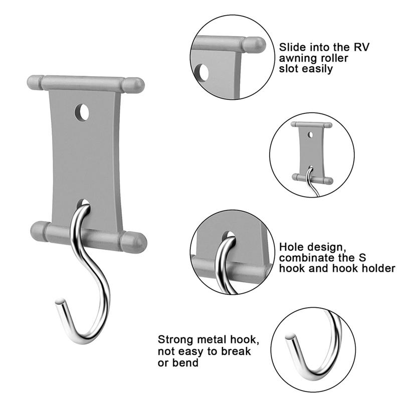 M-Modern-16 PCS RV Awning Light Clips Awning Hooks, Double Sided Campers Light Holders Awning Hooks Light Support Hanger