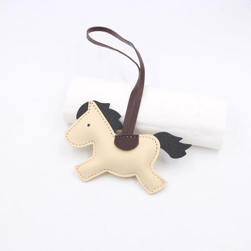 Pu Leather Horse Keychain With Strings Rope Fashion Bag Hanging Accessories Backpack Pendant Year Of The Horse Gift