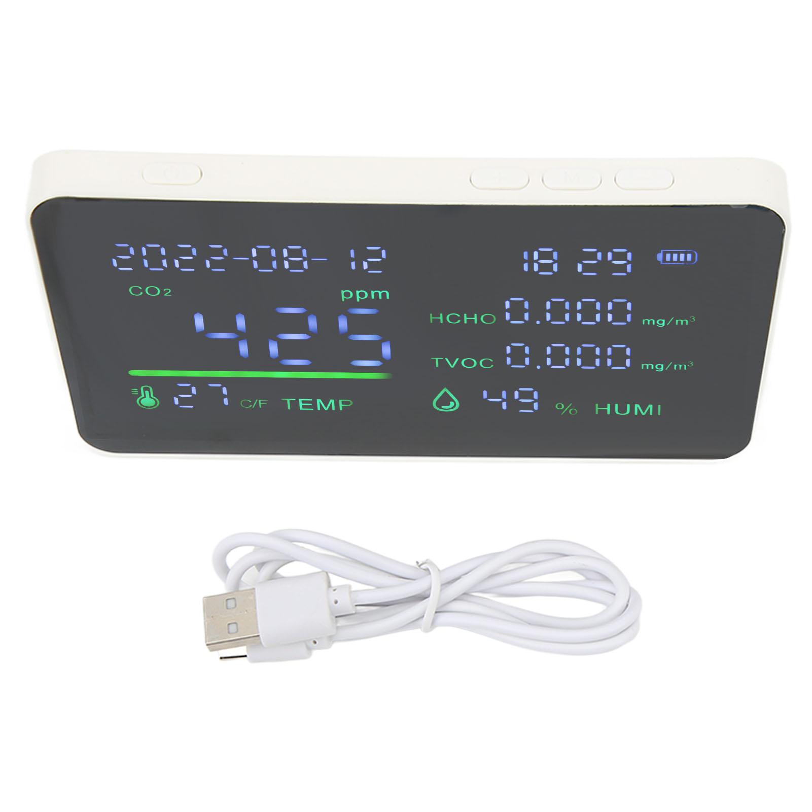 

Качественный монитор CO2-детектора с USB-зарядкой, детектор углекислого газа HCHO, температуры и влажности с большим экраном, инфракрасный