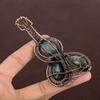 Labradorite Handmade Copper Wire Wrapped Guitar Pendant 4.3" I5I03