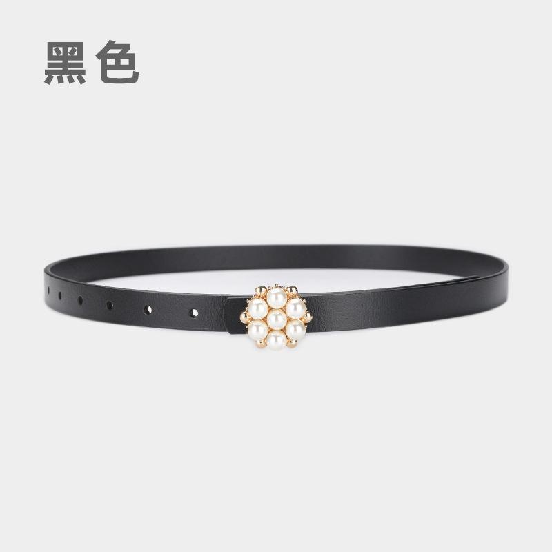 Fine Belt Retro Pearl Decorative Ladies Fine Belt With Windbreaker Dress Waist Seal Waist Jewelry
