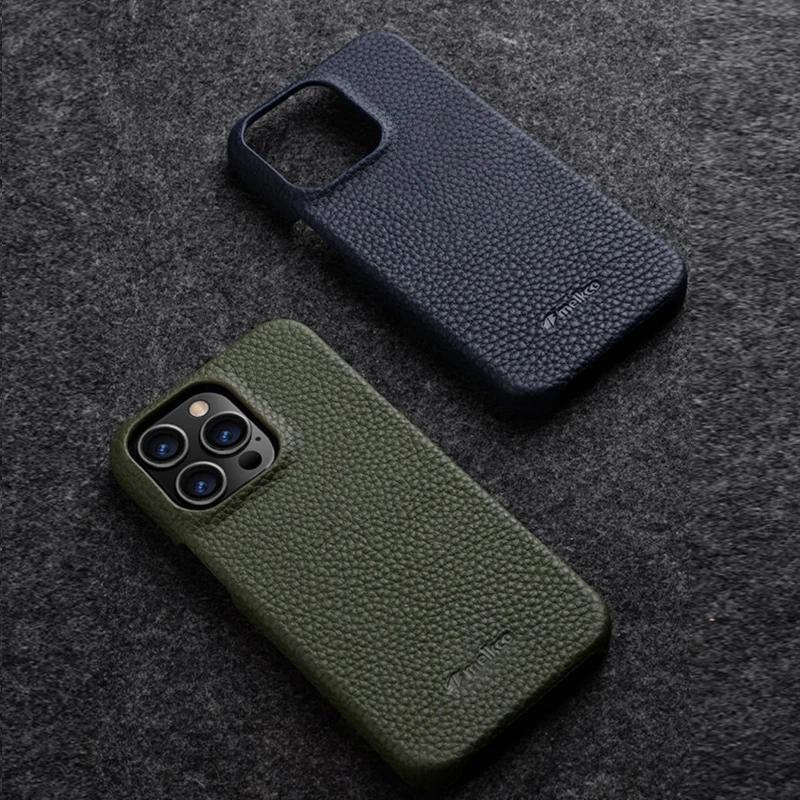 Melkco Case for iPhone 16 Pro Max Luxury Genuine Leather Phone Cover for iPhone 17 Air 17P 16e 15 Pro Max 11 12 13 MIni 14 Plus