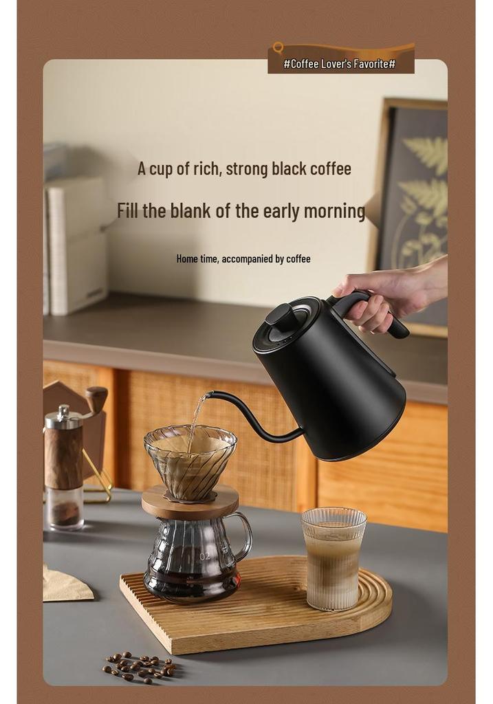 Smart Temperature Control Electric Kettle with Long Spout for Hand Drip Coffee, 110V/220V, Keep Warm Feature