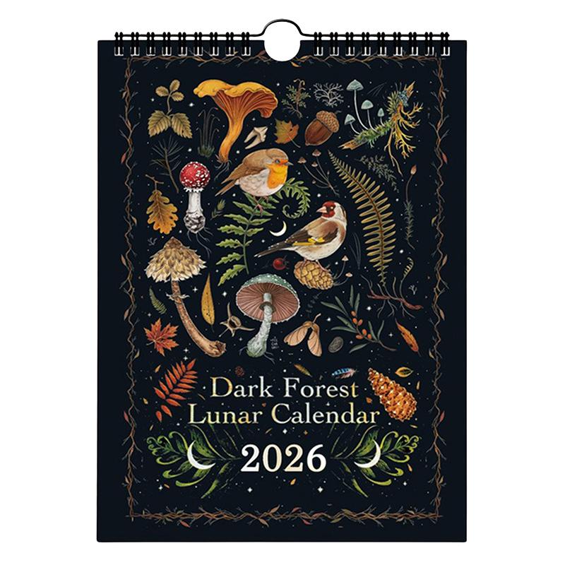Dark Forest Lunar Calendar 2026 Contains 12 Original Illustrations Drawn Throughout The Year 12 Monthly Colorful Wall Calendar
