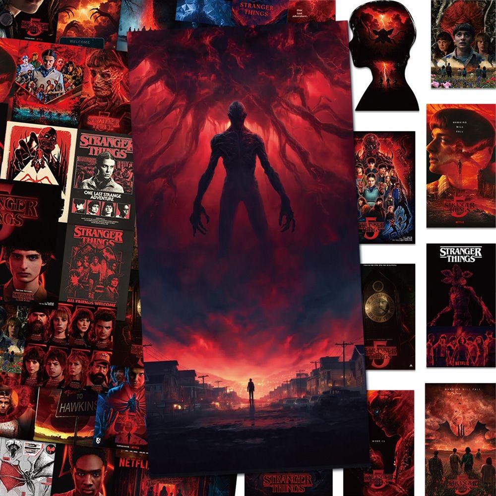 54 PCS Stranger Things Stickers,Stickers Movie Anime Stickers for Laptop Journal Skateboard Guitar Luggage