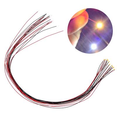 10Pcs 20Cm T0603Wm Soldered Micro Litz Wired Leads Warm White Smd Led 0603