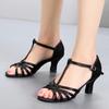 Ladies Latin Dance Shoes Girls T-strap High-heeled Dance Shoes Ladies Dance Shoes Jazz Ballroom Salsa Shoes About 5cm/7cm