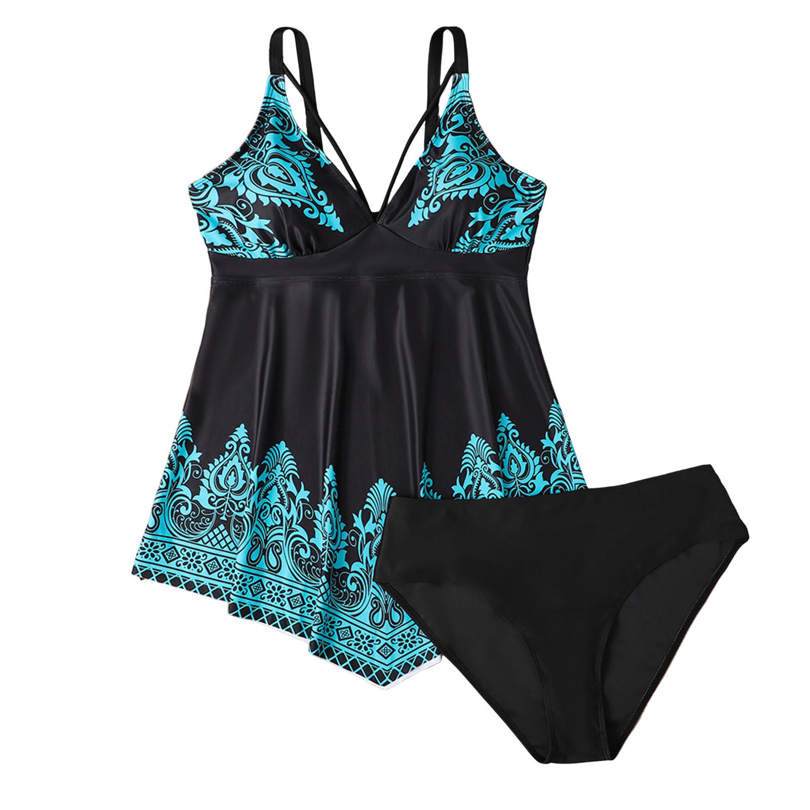 

Женский раздельный модный сексуальный купальник с юбкой с принтом и подкладкой для груди без стальной поддержки XXL