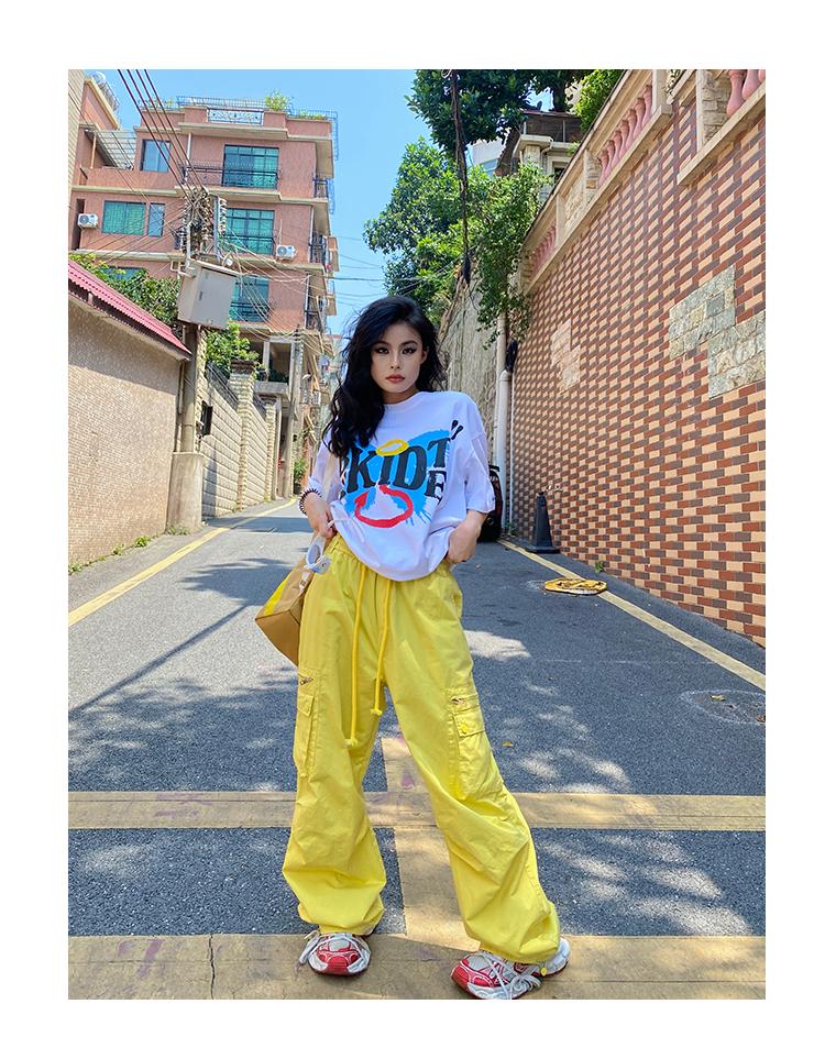 Women's Dopamine Color Wide-Leg Workwear Pants - Lightweight, Loose-Fit for Autumn & Spring Casual Wear