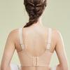 Skin Tone Ribbed Wireless Bra with Adjustable Straps and Seamless Support