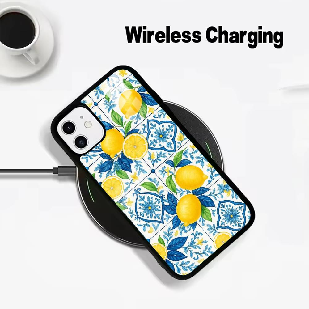 

S-Seaside scenario Wine Lemon Wireless charging phone case compatible with iPhone 17/16/15/14/13/12/11 iPhone14Plus